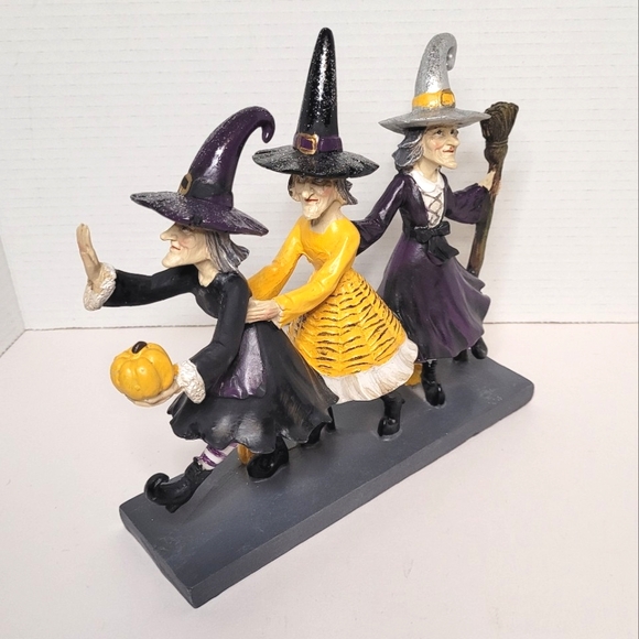 Witches Three Whimsical Statue Vintage Halloween Decor